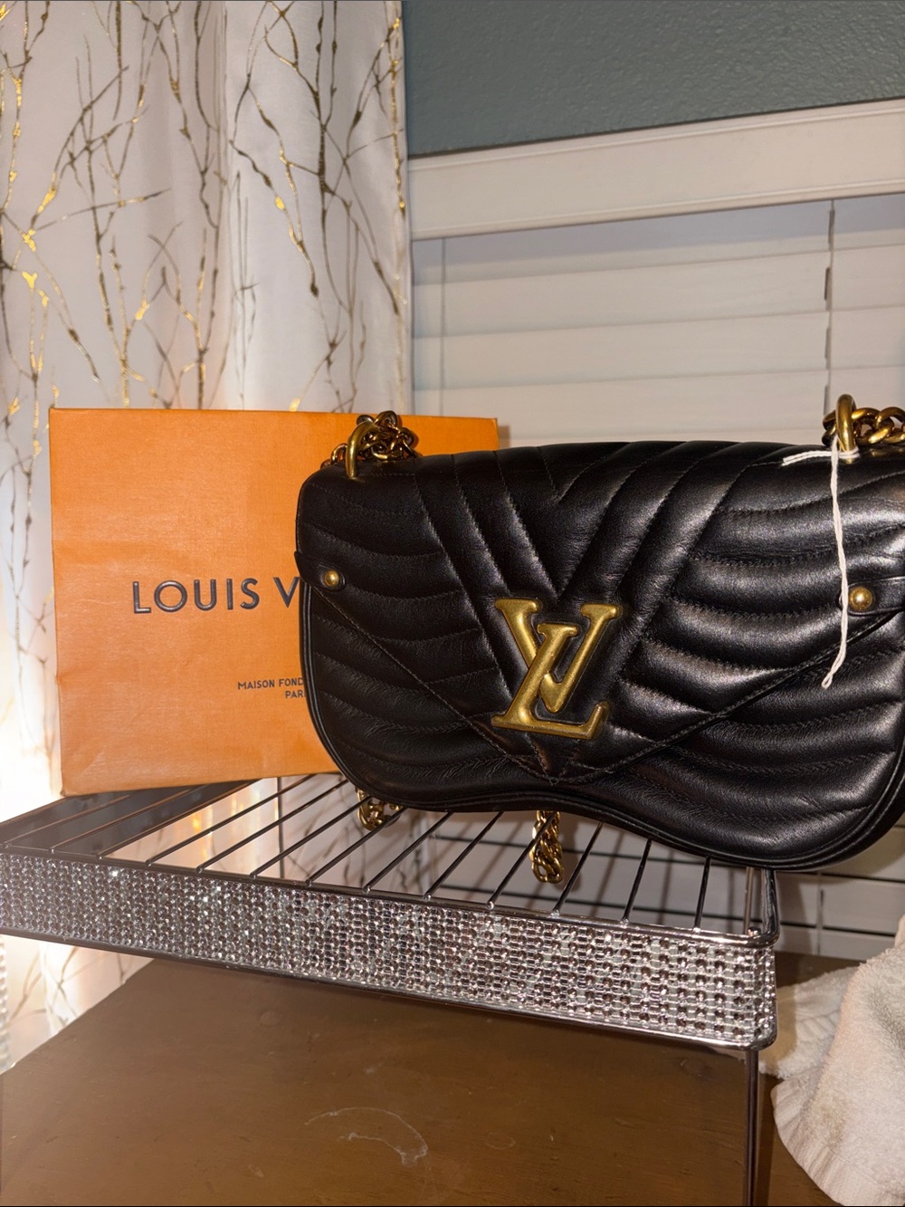 Louis Vuitton Black Quilted Leather Shoulder Bag with Gold Hardware